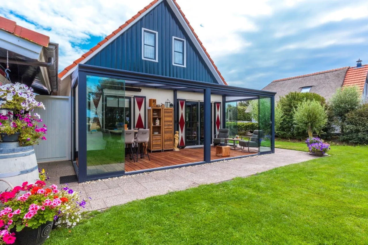 Bolthole veranda garden view