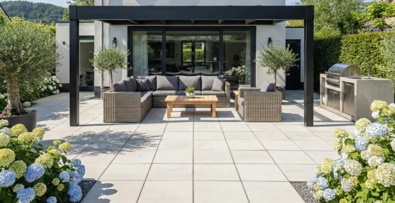 The Horizon flat-roof bungalow veranda by The Good Veranda Company